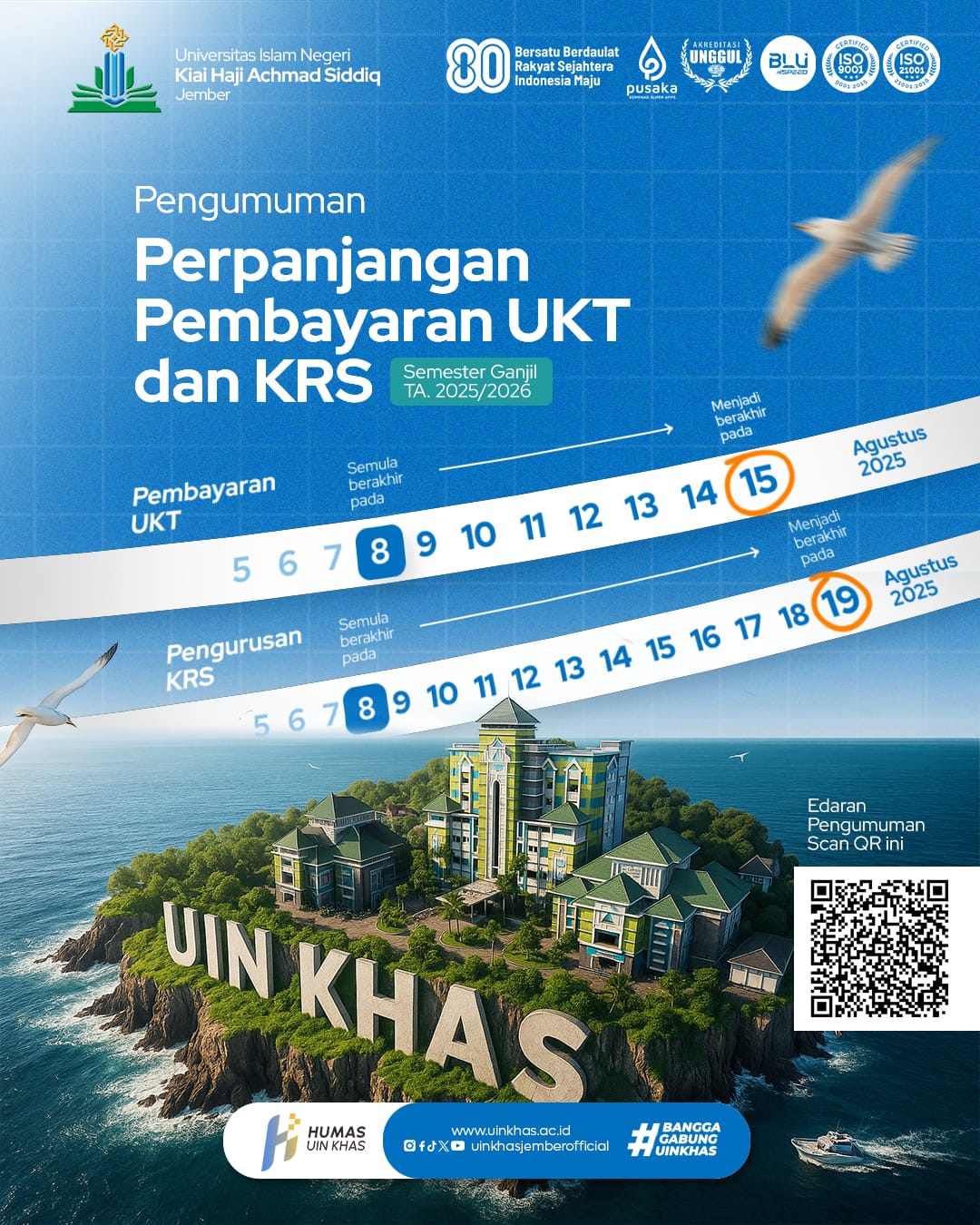 PENGUMUMAN PERPANJANGAN PEMBAYARAN UKT DAN KRS SEMESTER GANJIL 2025/2026